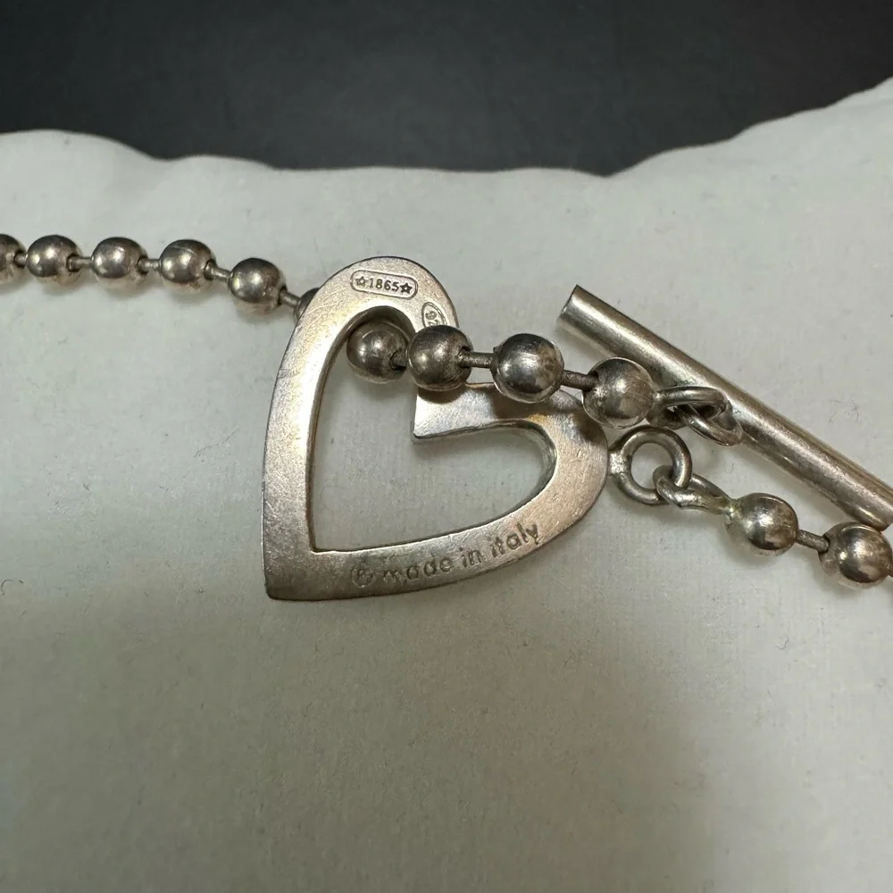 Authentic GUCCI Vintage Heart Necklace 925 SILVER - Picture 6 of 12